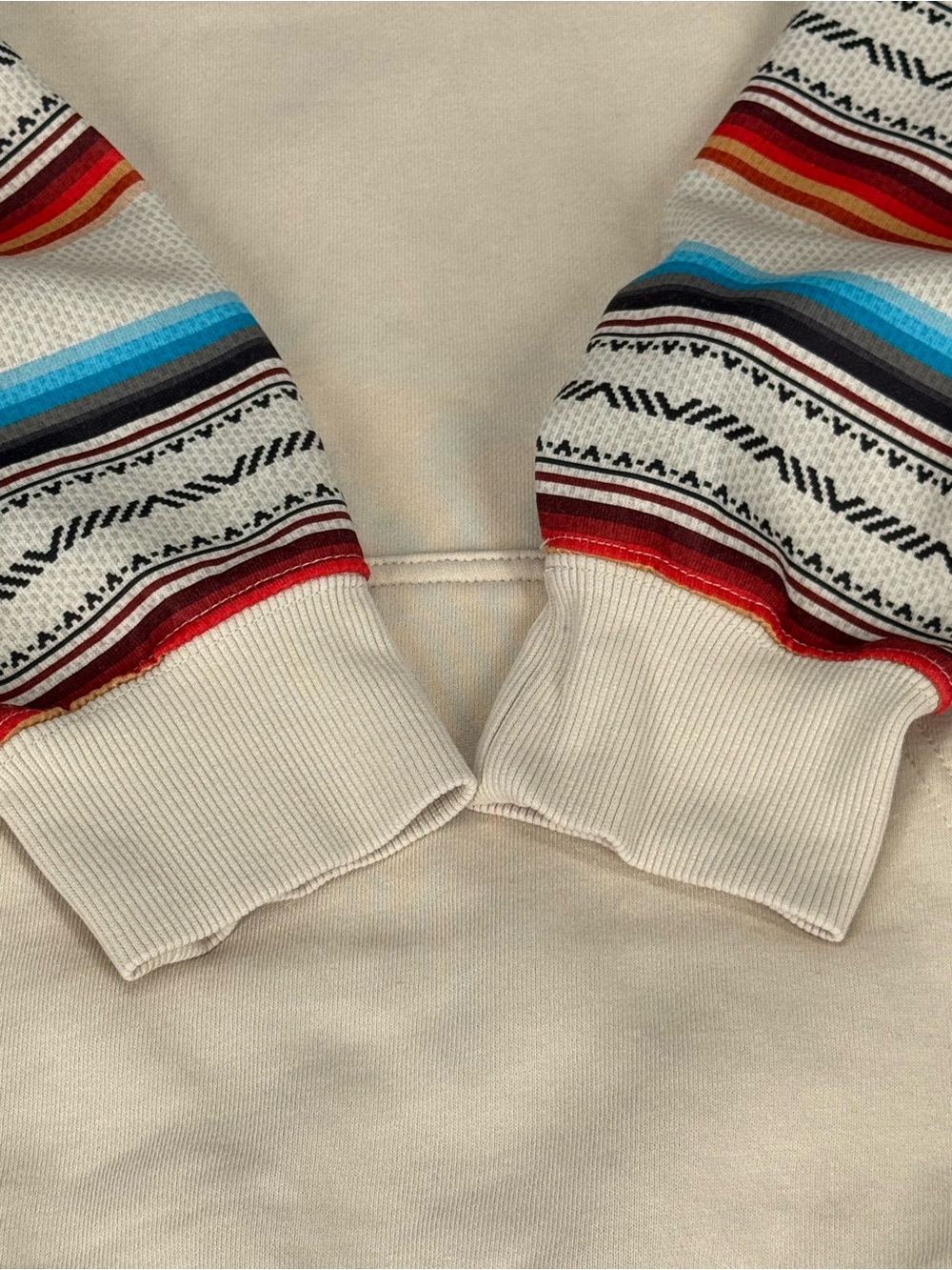 Hooey The Prime 1/4 Zip Pullover Cream / Serape Print Southwestern Medium - Picture 6 of 8